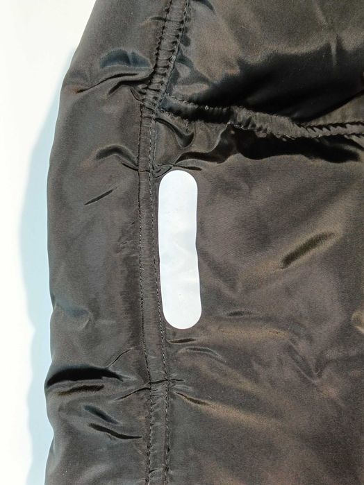 Зимний полукомбинезон детский утепленный, черный со светоотражателями