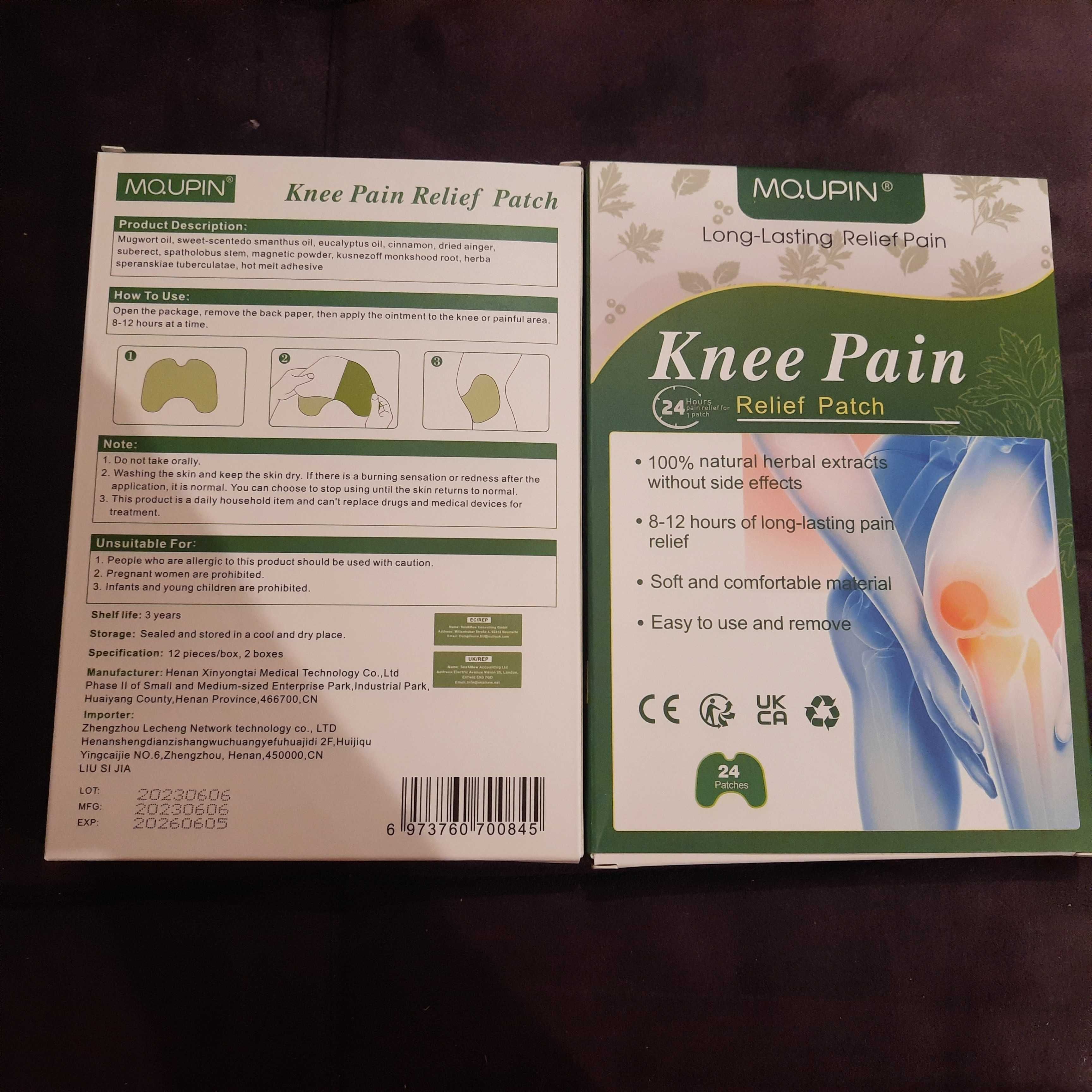 Plastry łagodzące ból kolana 24 szt. MQUPIN Pain Piołun Ziołowe natura