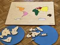 Puzzle mapa świata - Uczymi i Bawimy ,,Kontynenty”