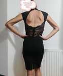 Nowa elegancka sukienka z odkrytymi plecami koronką 34 xs