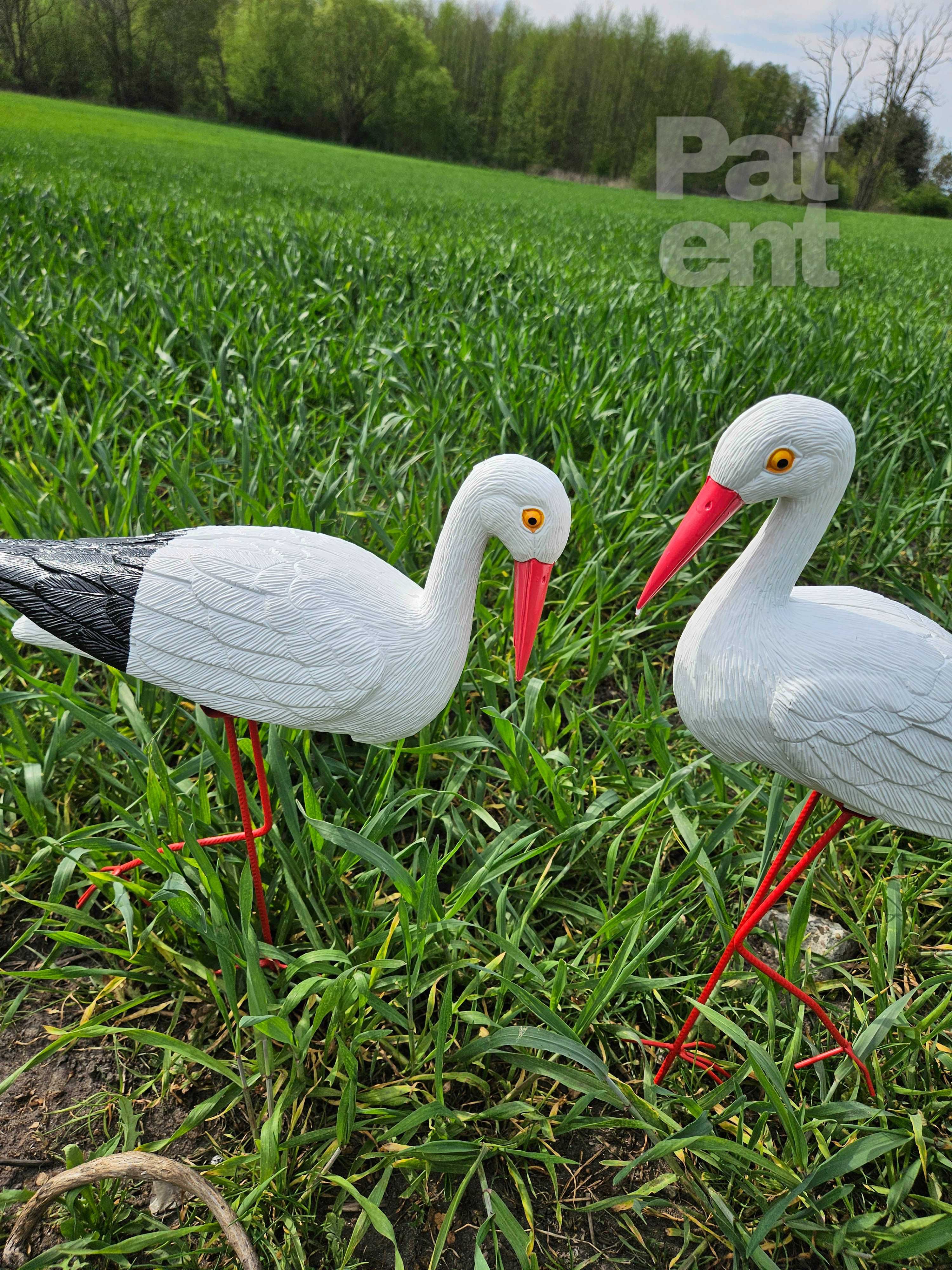 Figurki bocian bociek do ogrodu dekoracja działka ozdoba 2 szt.