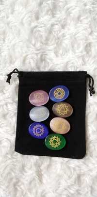 Chakra Czakra kamienie symbole 7sztuk reiki