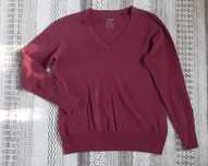 Sweterek w serek bordowy L XL