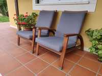 Conjunto de 2 cadeiras de exterior em madeira