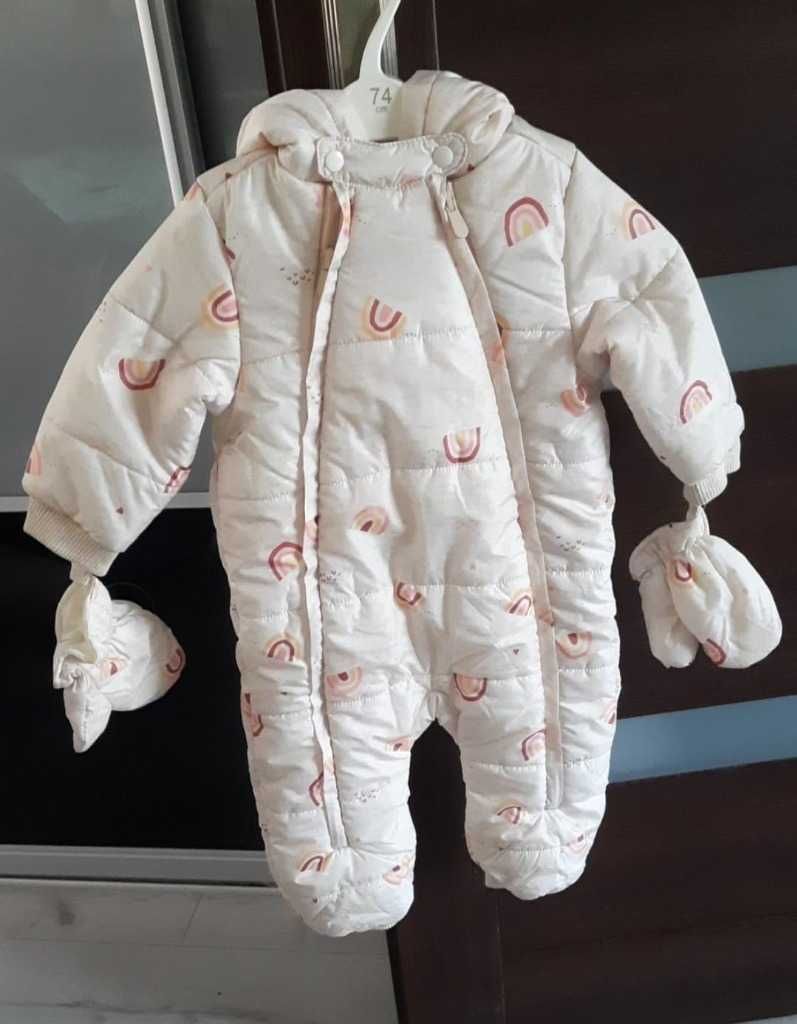 Kombinezon niemowlęcy 80 w tęcze z rękawiczkami
