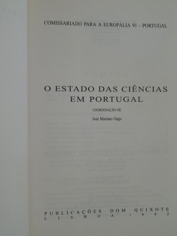 O Estado das Ciências em Portugal de José Mariano Gago - 1ª Edição