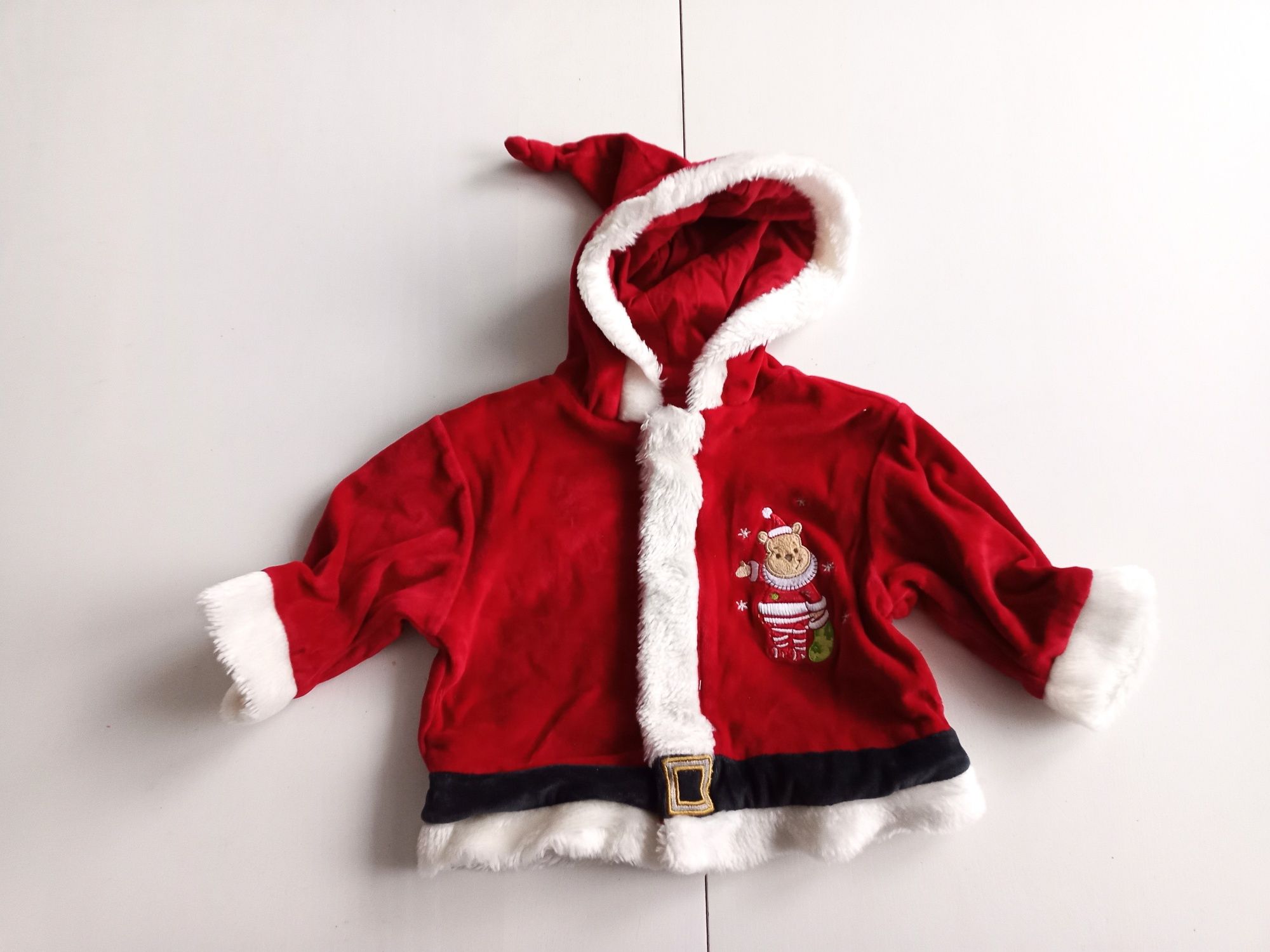 BEZ WAD Bluza świąteczna na Święta 6-9 msc 68-74cm Mikołaj Disney#1218