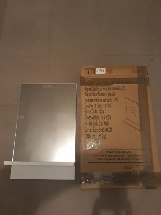 Lustro Łazienkowe Prostokątne z Półką 50x30 Lub z Drewnianą Półką