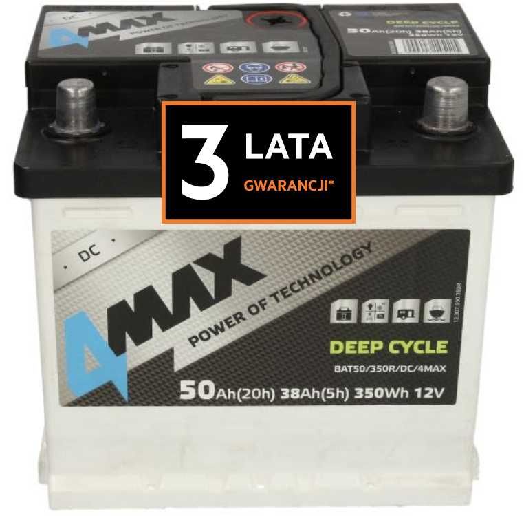 Akumulator JENOX 4max DEEP-CYCLE 12v 50ah P+ Radom, wysyłka free