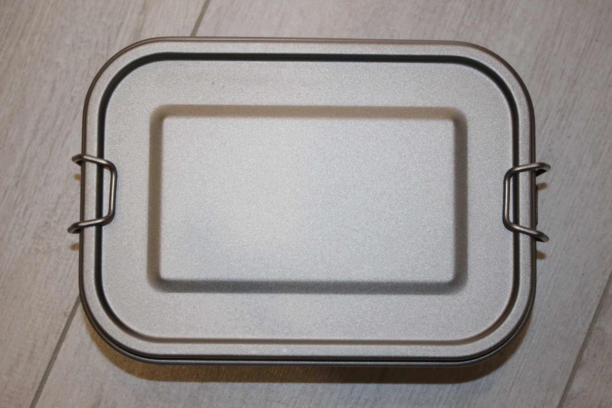 Титанова тарілка, миска з кришкою 800мл ланч бокс титановий lunch box.