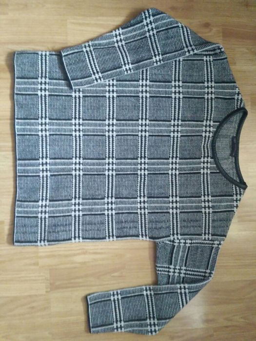 Теплый Свитер, свитшот, в клетку, M&S на размер Л-ХЛ (48-50)