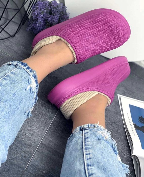 Крокси сабо жіночі зимові ,crocs,кроксы женские зимние теплі тапочки