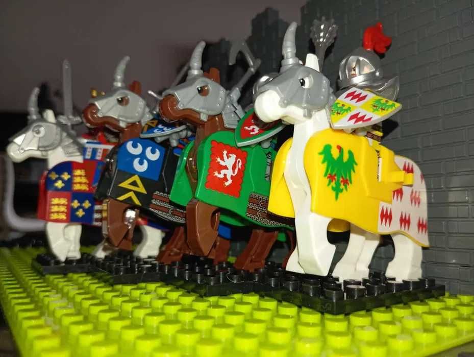 Ostatni Zestaw! 8 Figurek Rycerze jeźdźcy konni kompatybilne z LEGO
