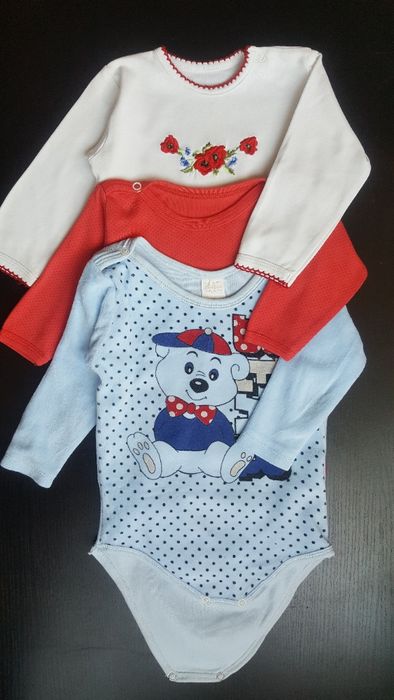 Бодик с длинным рукавами. Махровый бодик. Боди с вышивкой. 