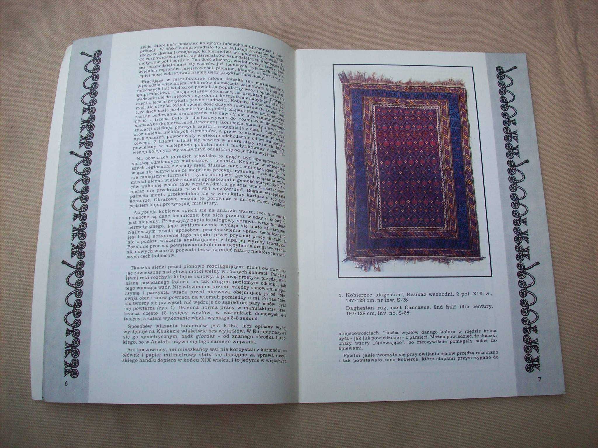 Kobierce kaukaskie, kolekcja T.Sahakian, info wystawy, 1990.