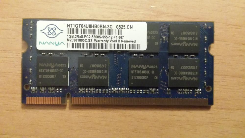 Memoria Portátil SO-DIMM 1GB DDR2 667MHZ