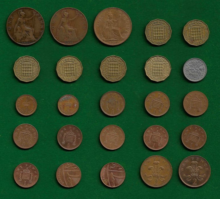 Coleção de (61) moedas - REINO UNIDO