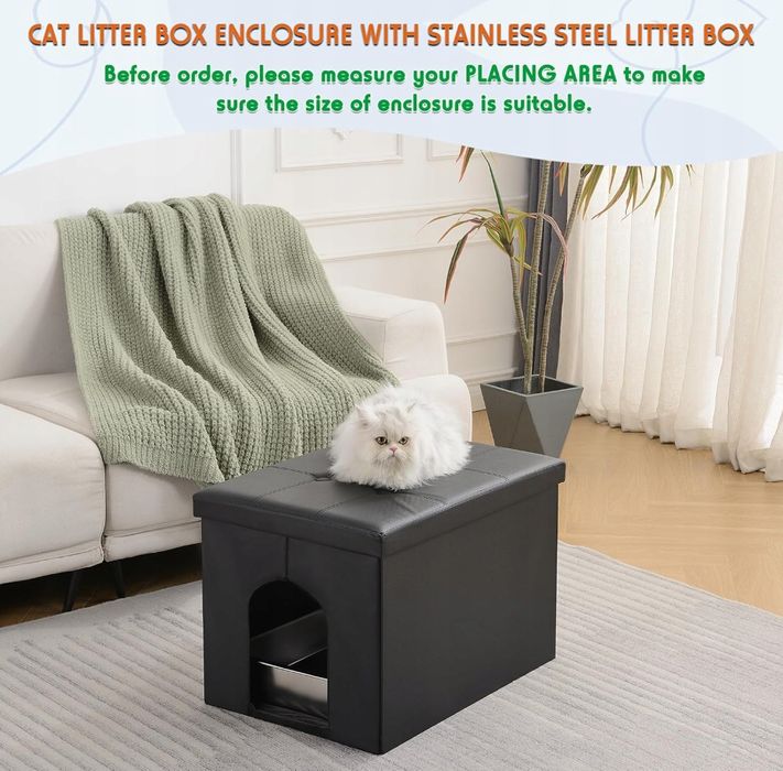 Meexpaws Obudowa Kuwety Dla Kota - Ukryta Kuweta Ze Stali Nierdzewnej