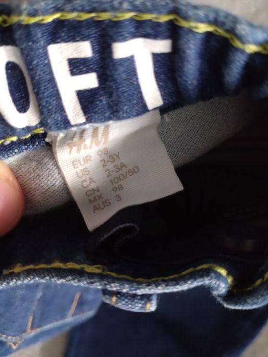 Spodnie jeansowe h&m jeans chlopiece rurki soft 92