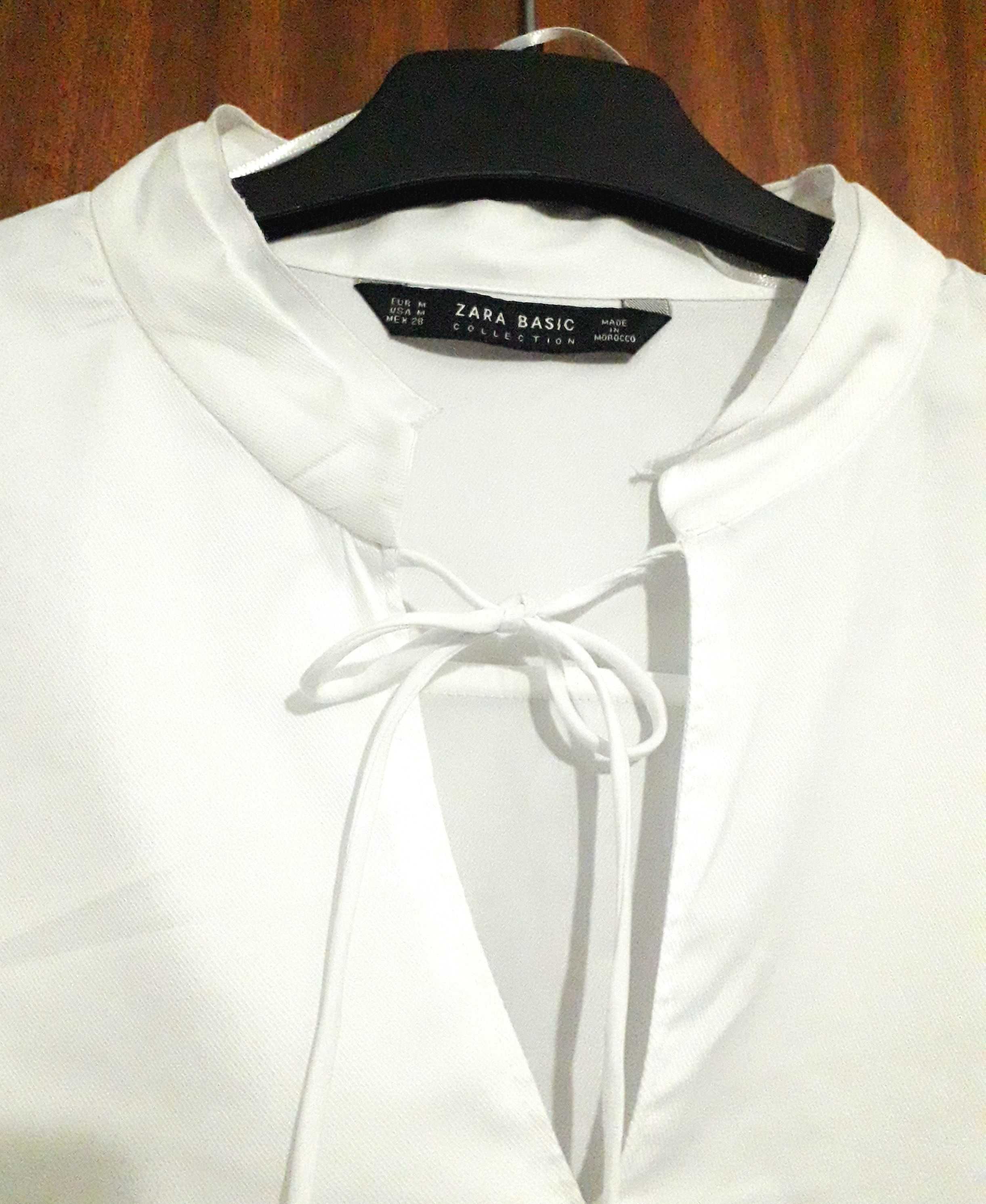 Blusa comprida branca cintada da Zara T: M Nova