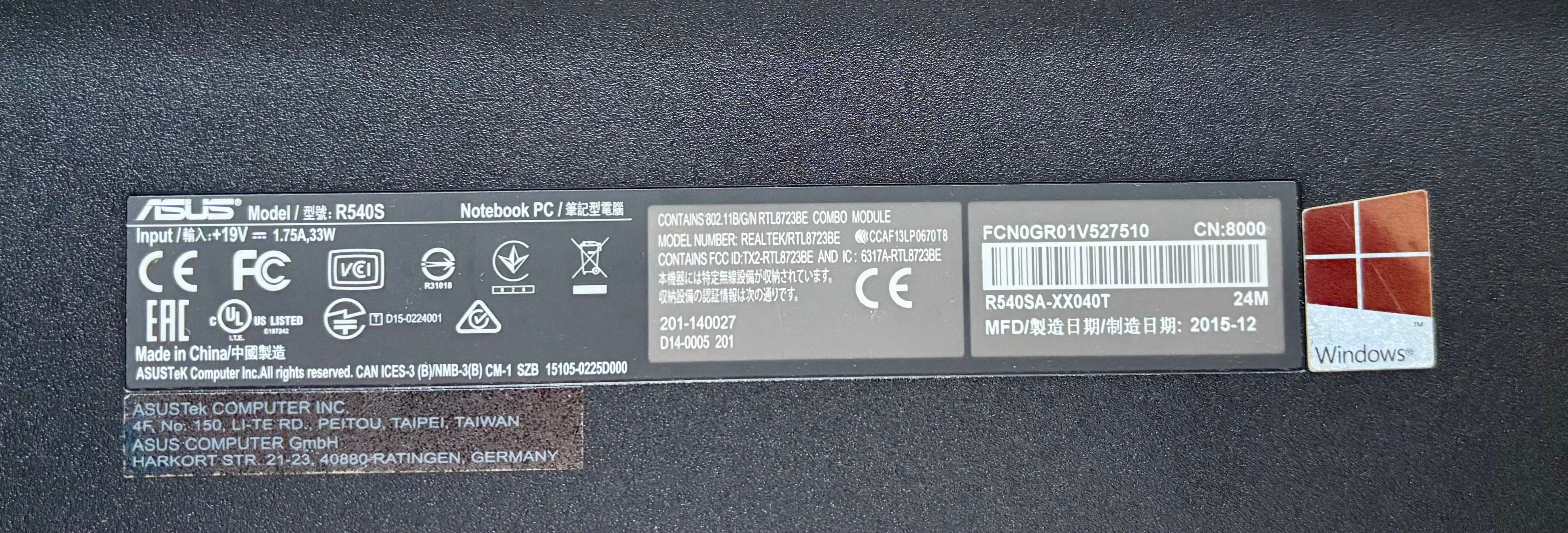 asus r540s -  na części