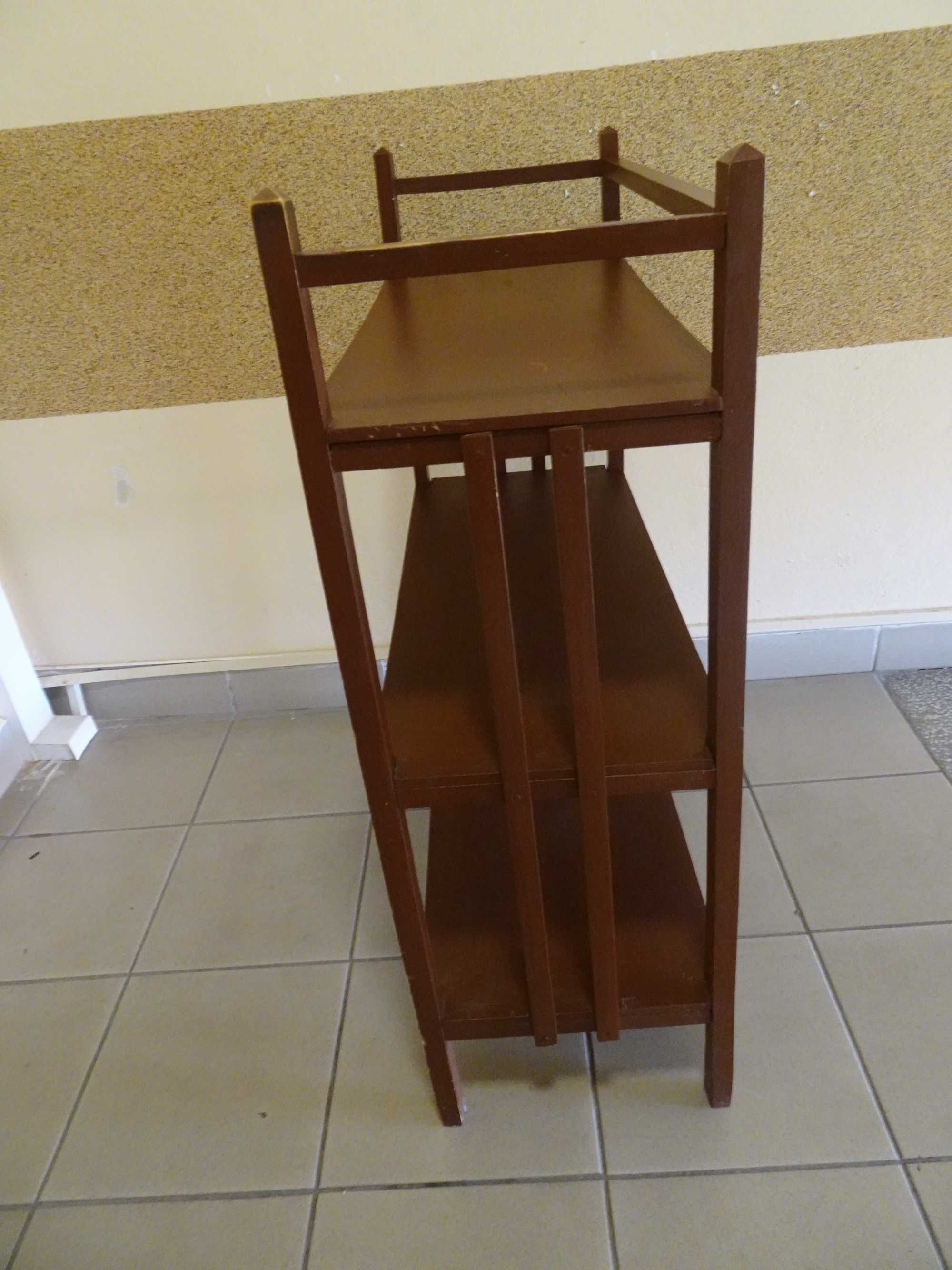 Etażerka drewniana lata 60 vintage PRL półka regał 3 półki 93,5x76x32