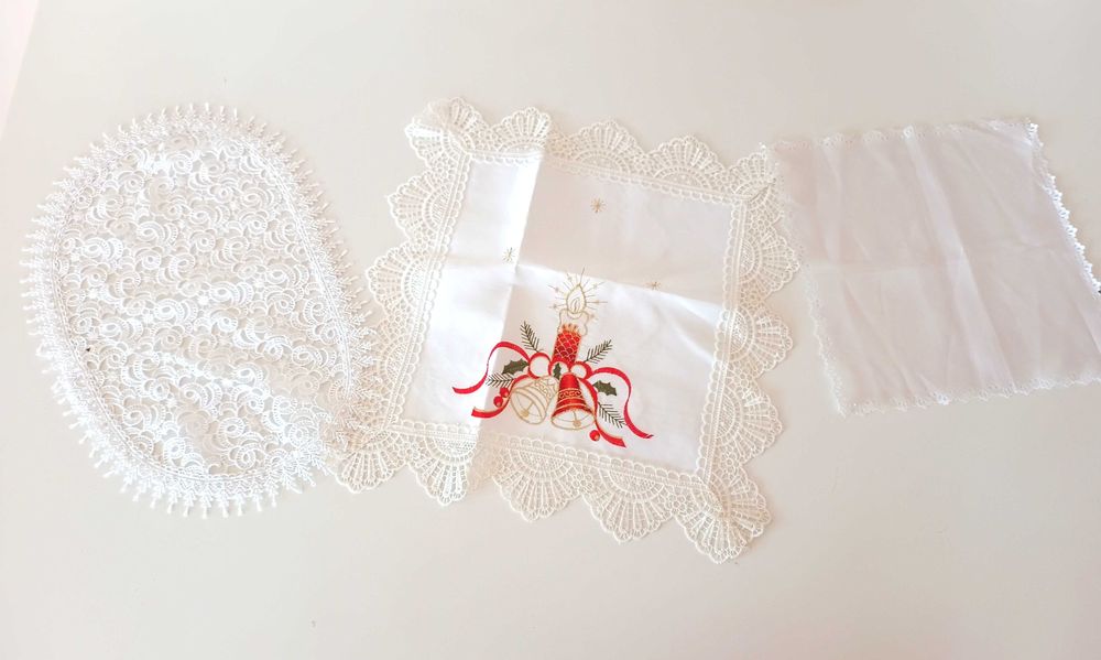 białe świąteczne serwety serwetki na boże narodzenie zestaw serwetek