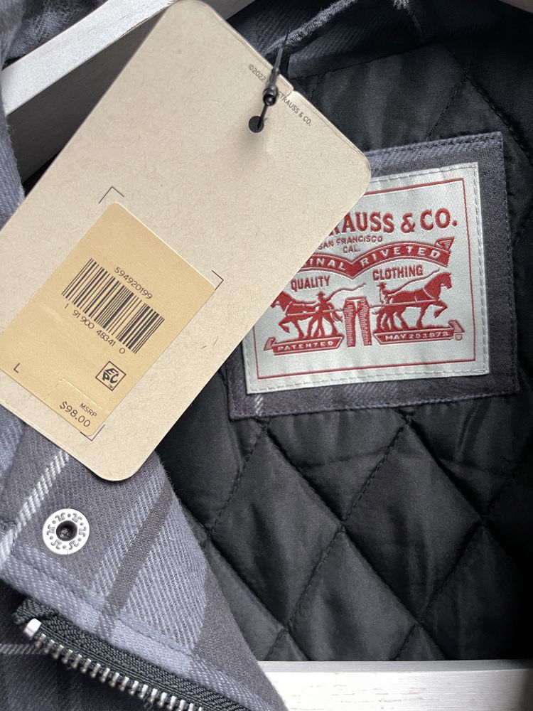 Тепла рубашка куртка в клітину Levis, 100% оригінал, S XL