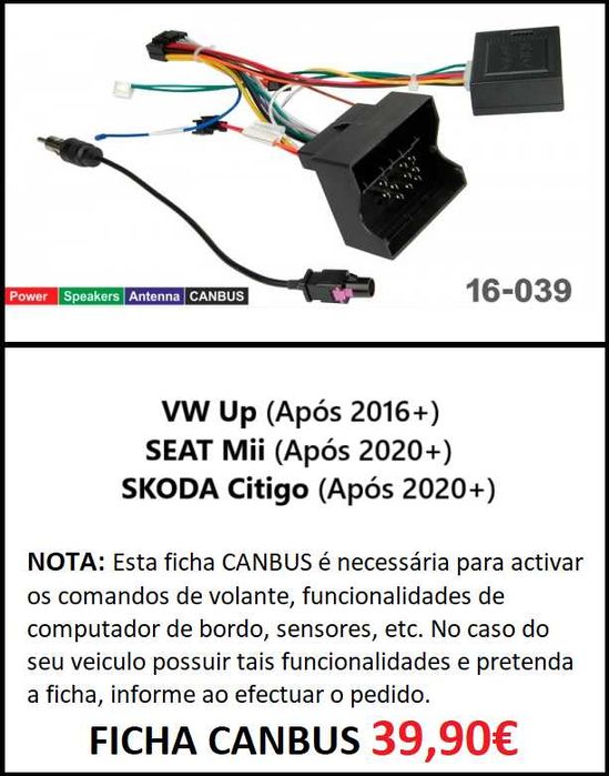 Rádio 1DIN • VW Up • SEAT Mii • SKODA Citigo • Android (2DIN) GPS