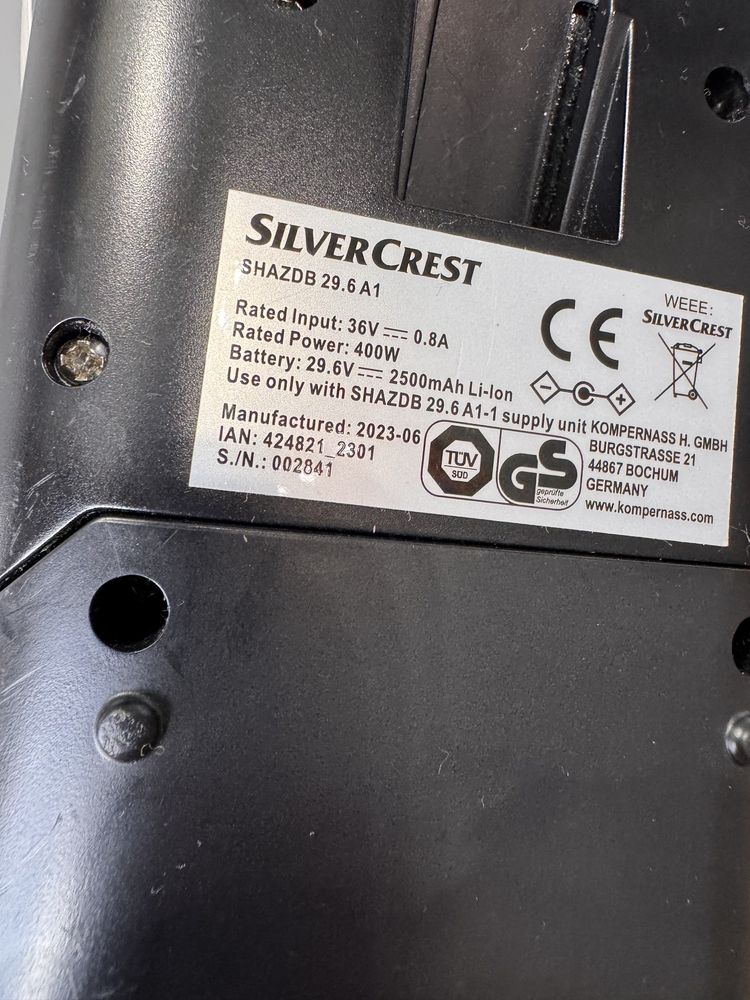 Аккумуляторный пылесос Silver Crest SHAZDB 29,6 A1 ( бат.29,6 w, 400w)