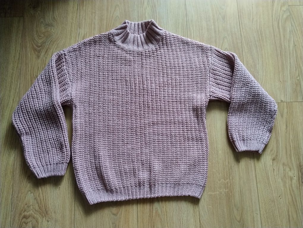 Różowy damski sweter