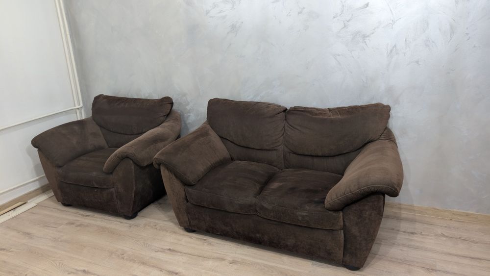Kanapa sofa fotel komplet zestaw set wypoczynek brąz