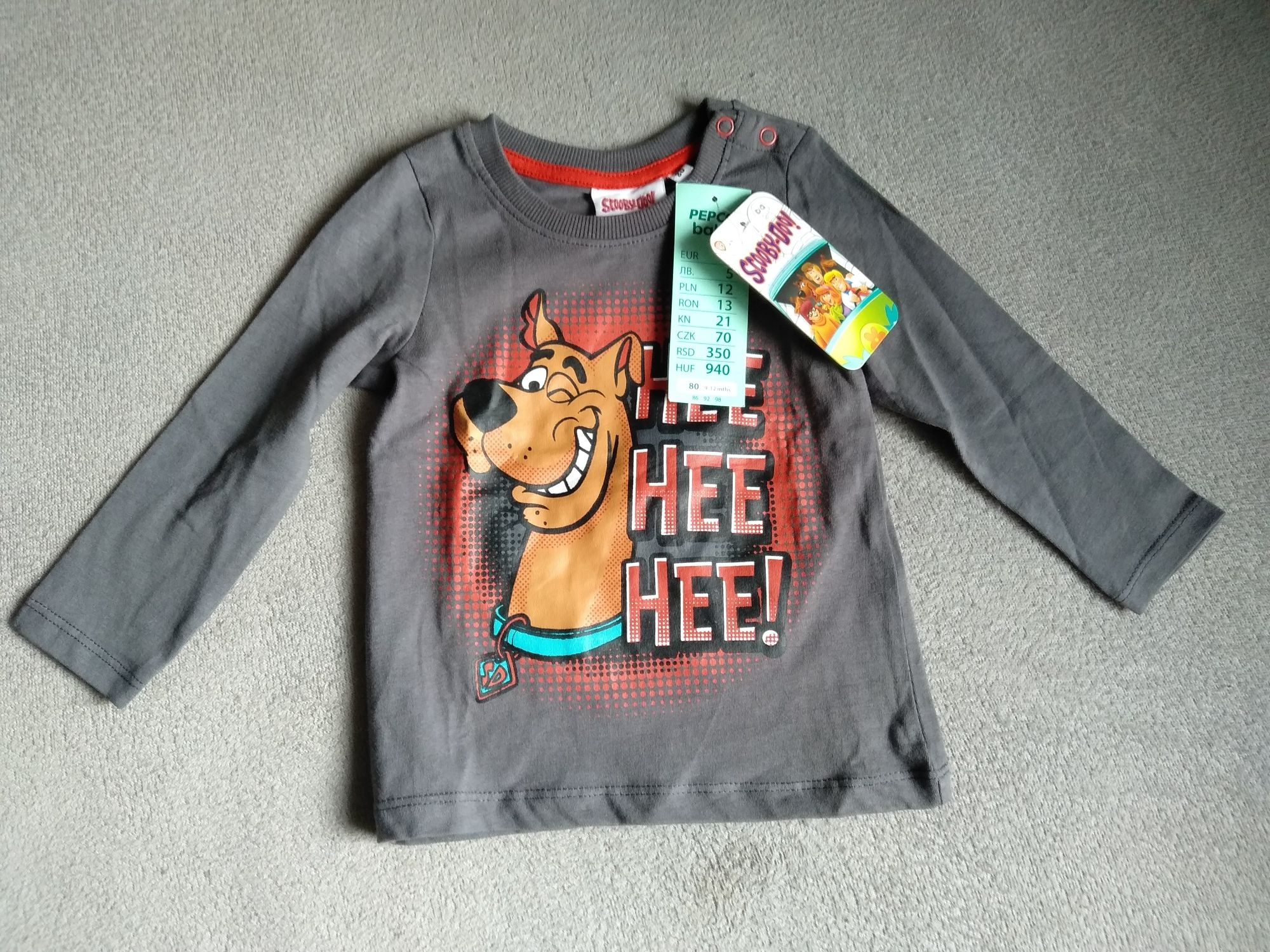 Nowa koszulka bluza t-shirt Scooby-Doo, Pepco, r. 80