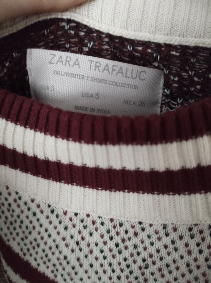 Zara sweter Boho frędzle ściągacze