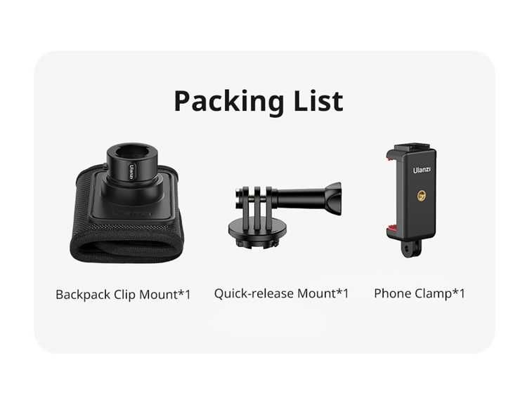 Obrotowy klips Ulanzi CO62 do plecaka do kamer GoPro Insta360 DJI
