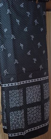 Materiał, tkanina bawełniana w czarno- biały wzór,kupon 5,45 m x 0,9 m