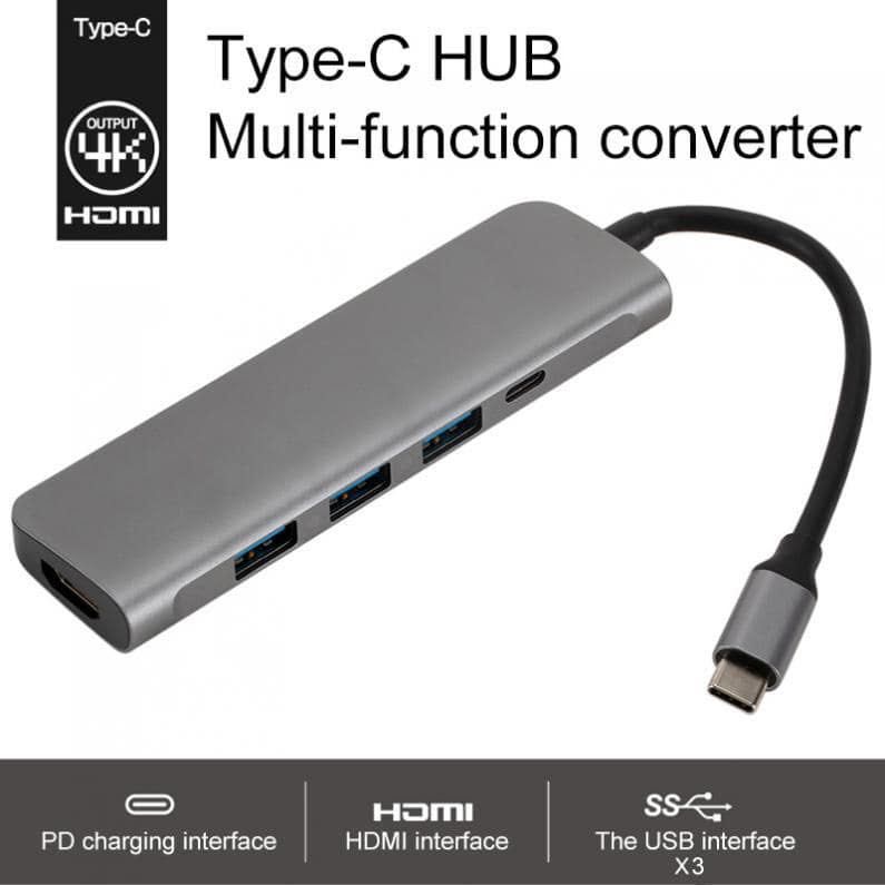 USB Hub адаптер концентратор TypeC USB 3.0 x 3 адаптер HDMI