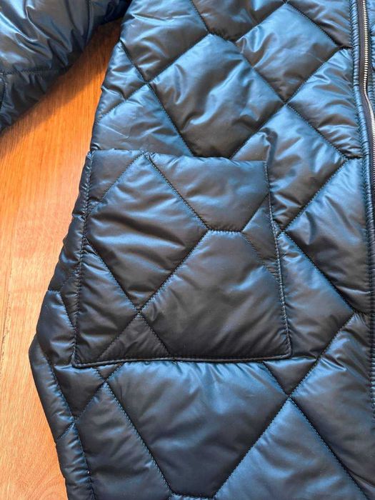 Зимова подовжена куртка великий розмір 50-52 смарагдовий колір