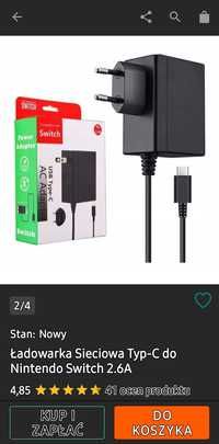 Zasilacz ladowarkado nintendo switch USB typu c 5v 1.5A na 15vi 2.6A