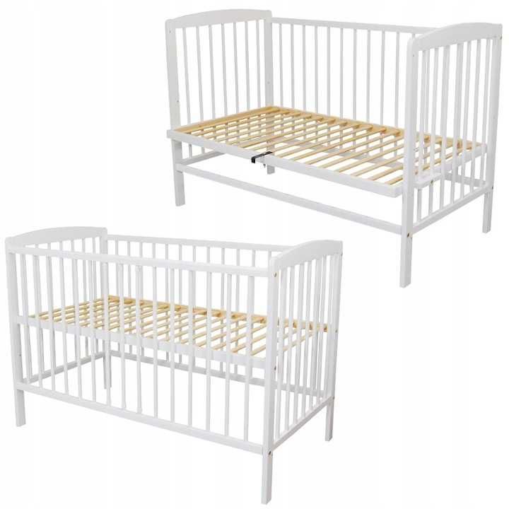Łóżeczko dostawne 2w1 Andrzej 120x60(67) + MATERAC ikea + Ochraniacze