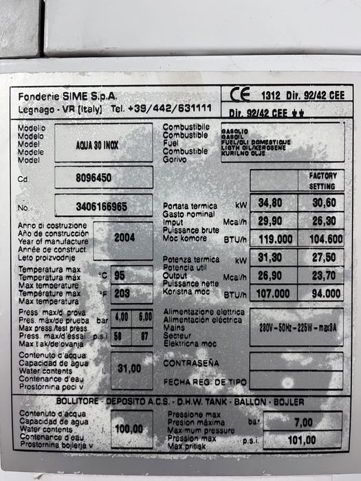Caldeira a Gasóleo (Mazoote)