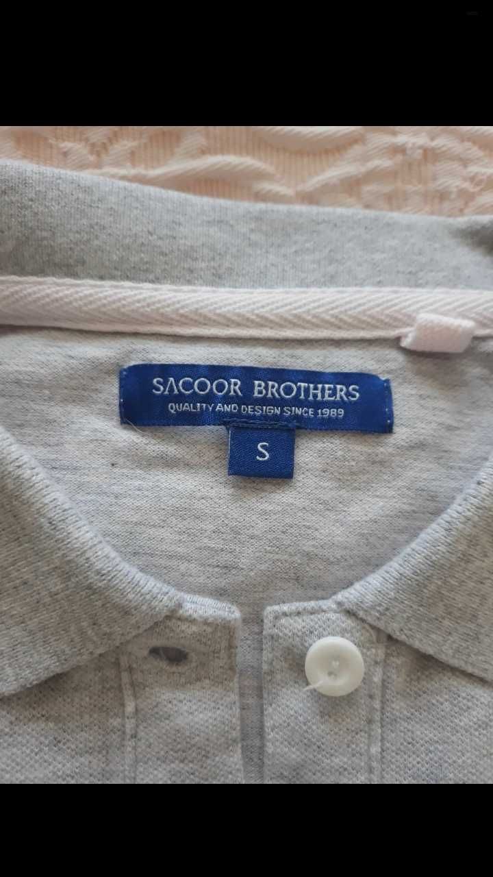 Polo Saccor Brothers S cinzento claro