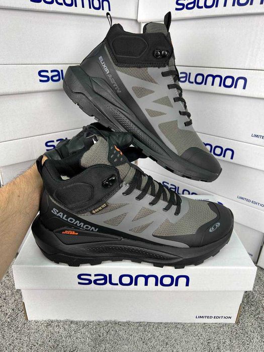 ХУТРО! Salomon Elixir Activ Gore-Tex Black Gray 41 42 43 44 45 46 GTX