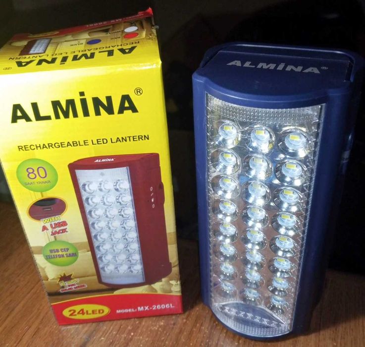 Лампа-фонарь 24 LED+ PowerBank Almina DL-2606 6v, 220вт ПоверБанк