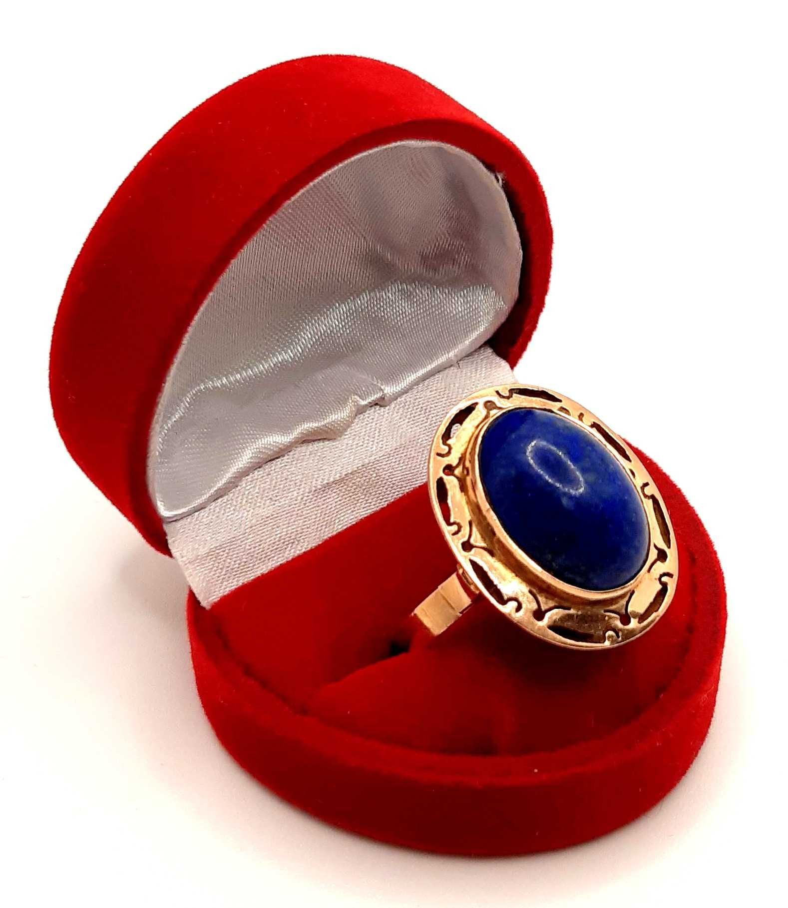 Złoty pierścionek Lapis Lazuri PR.585 W:7,22gr R.24 InterSKLEP