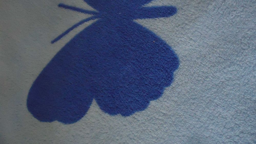 niebieski koc 160x200 pled niebieski narzuta ciepły koc w motyle