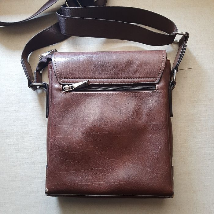 Сумка планшет мужская коричневая из натуральной кожи