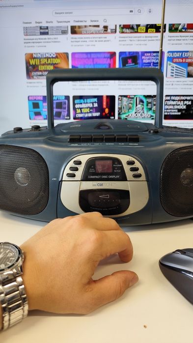Clatronik SRR 405 магнитофон стерео CD Бумбокс магнитола колонка