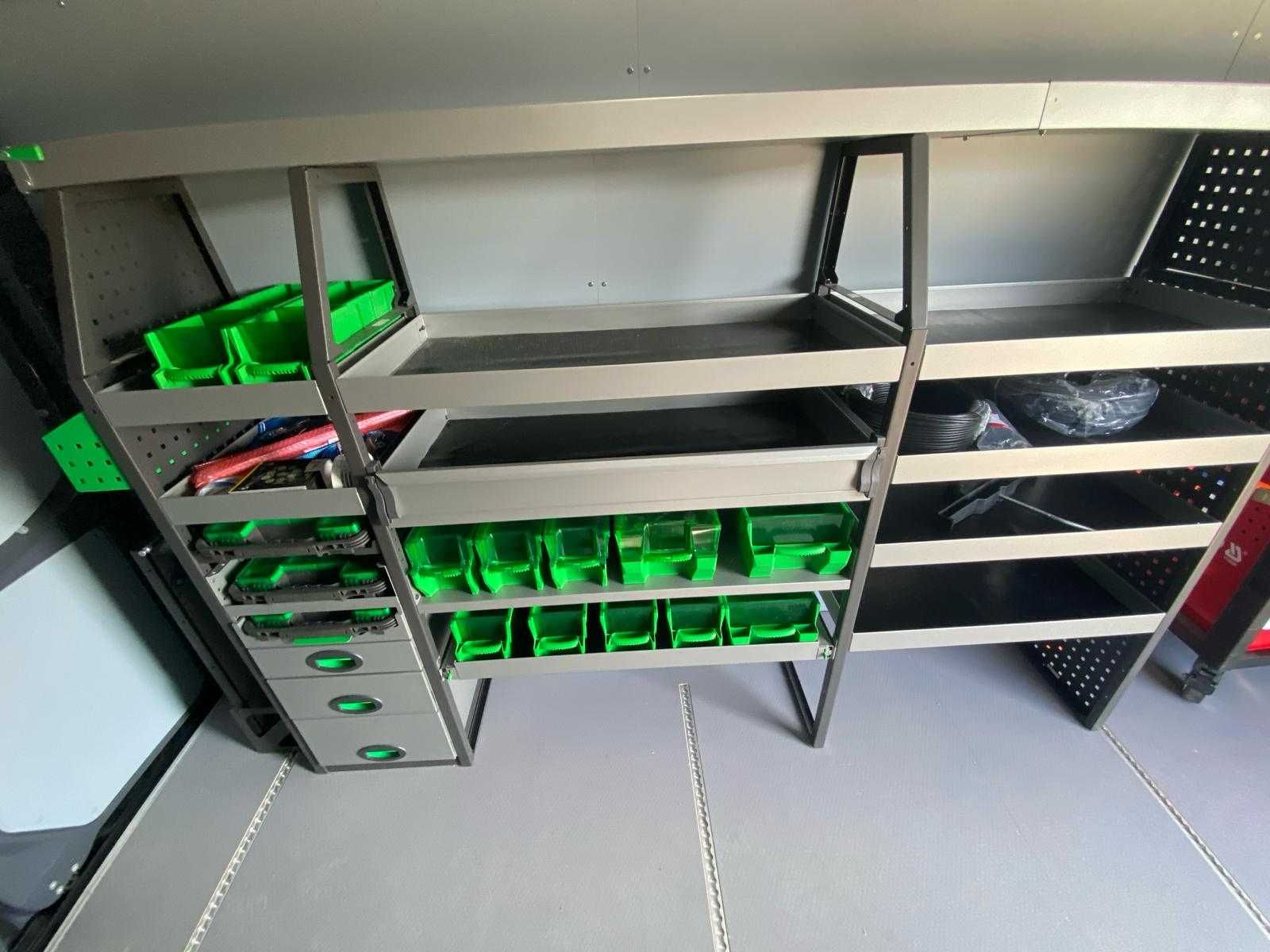 Zabudowa serwisowa warsztatowa regały bus szafki Master Ducato Crafter