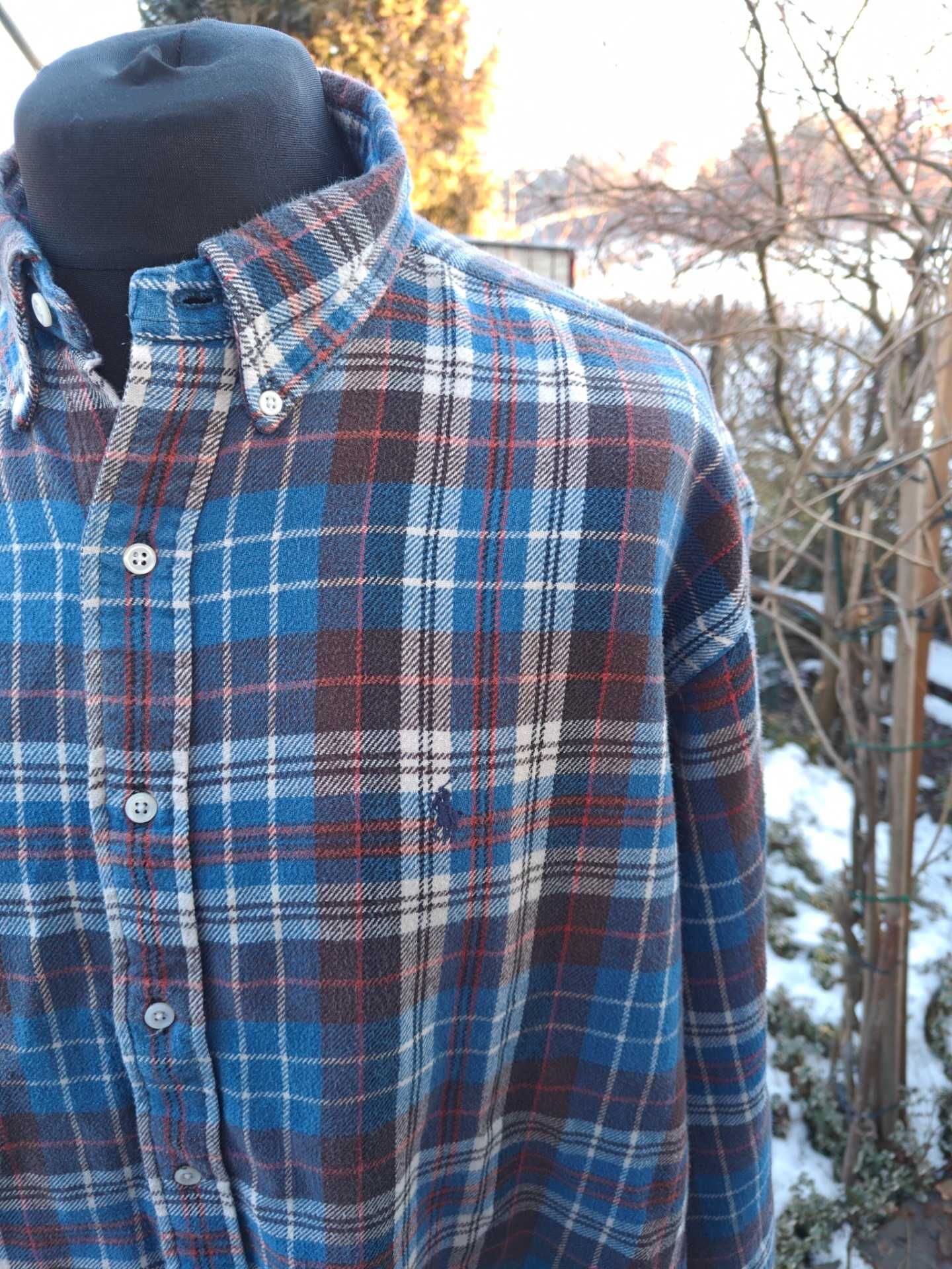 RL Ralph Lauren blake bawełniana męska koszula w kratkę retro XXL 2XL